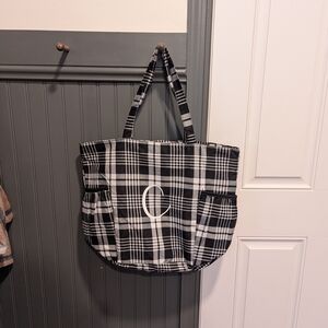 Black and White Plaid Tote Bag